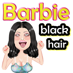 Barbie - black hair - Big sticker