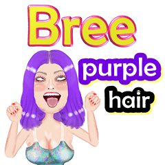 Bree - purple hair - Big sticker