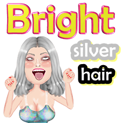 Bright - silver hair - Big sticker