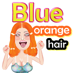 Blue -orange hair - Big sticker