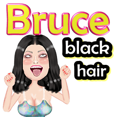 Bruce - black hair - Big sticker