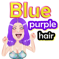 Blue - purple hair - Big sticker