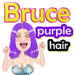 Bruce - purple hair - Big sticker