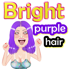 Bright - purple hair - Big sticker