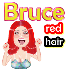 Bruce - red hair - Big sticker