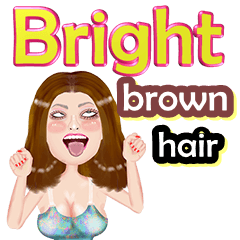 Bright - brown hair - Big sticker