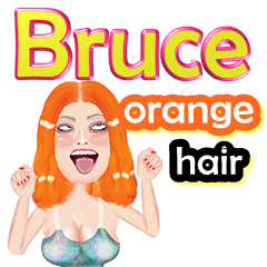 Bruce - orange hair - Big sticker