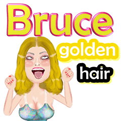 Bruce - golden hair - Big sticker