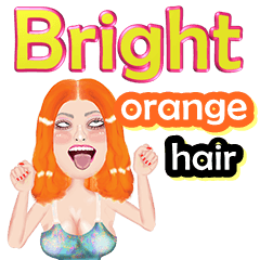 Bright - orange hair - Big sticker