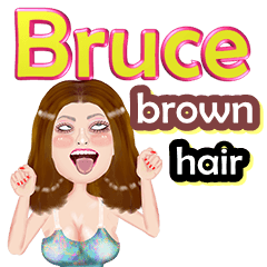 Bruce - brown hair - Big sticker