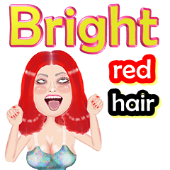 Bright - red hair - Big sticker