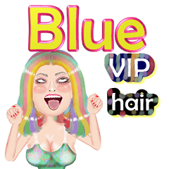 Blue - VIP hair - Big sticker