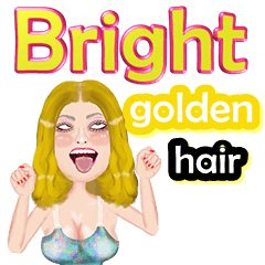 Bright - golden hair - Big sticker