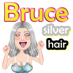 Bruce - silver hair - Big sticker