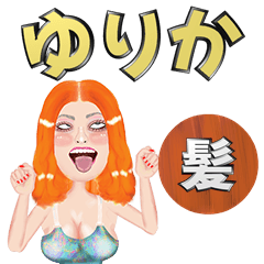 Yurika - orange hair - Big stickers