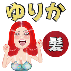 Yurika - red hair - Big stickers