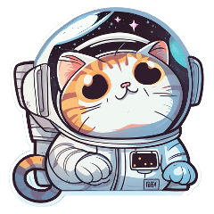 U Funny Alien LV.3-Cute cat astronaut
