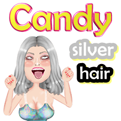 Candy - silver hair -Big Sticker