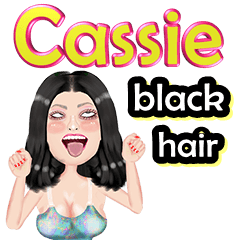 Cassie - black hair - Big sticker