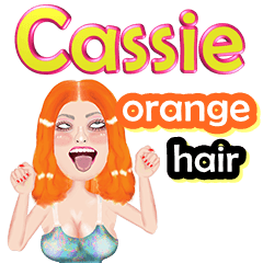 Cassie - orange hair - Big sticker