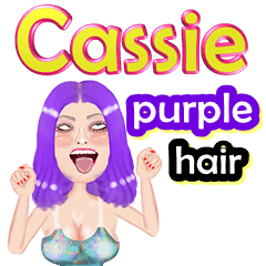 Cassie - purple hair - Big sticker