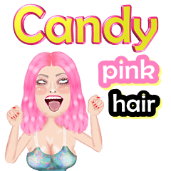 Candy - pink hair -Big Sticker