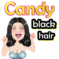 Candy - balck hair -Big Sticker