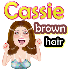 Cassie - brown hair - Big sticker