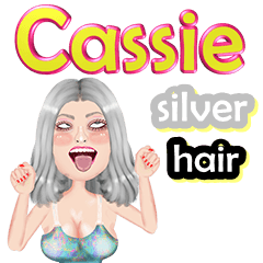 Cassie - silver hair - Big sticker