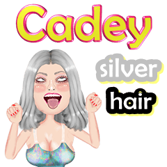 Cadey - silver hair - Big sticker