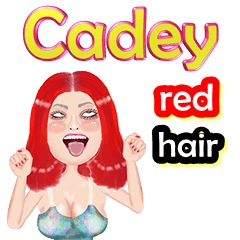 Cadey - red hair - Big sticker