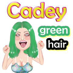 Cadey - green hair - Big sticker