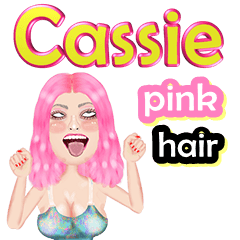 Cassie - pink hair - Big sticker