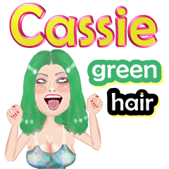 Cassie - green hair - Big sticker