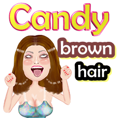 Candy - brown hair -Big Sticker