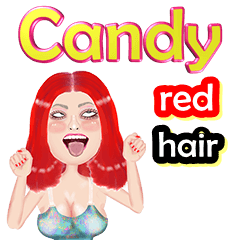 Candy - red hair -Big Sticker