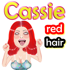 Cassie - red hair - Big sticker