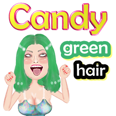 Candy - green hair -Big Sticker