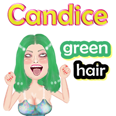 Candice - green hair - Big sticker