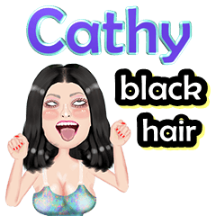 Cathy - black hair - Big sticker