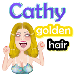 Cathy - golden hair - Big sticker