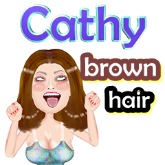 Cathy - brown hair - Big sticker