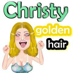 Christy -golden hair - Big sticker