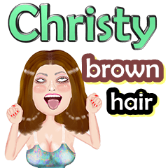 Christy -brown hair - Big sticker