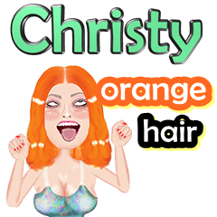 Christy - orange hair - Big sticker