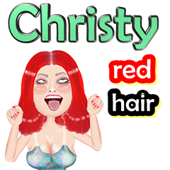 Christy - red hair - Big sticker