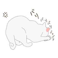 White cat Haku's Sticker illustration