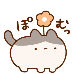 Plump calico cat (hachiware)