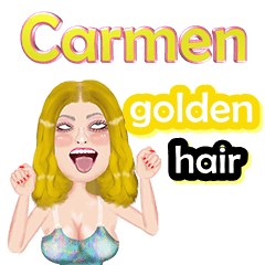 Carmen - golden hair -Big sticker