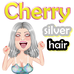 Cherry - silver hair - Big sticker